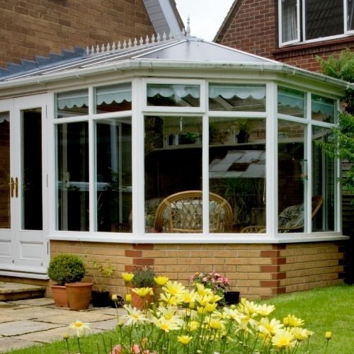 Victorian conservatory with old polycarbonate roof — before transformation